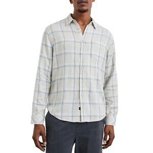 Rails Lennox Plaid Flannel Button Down Shirt Parchment Sky Beige Large